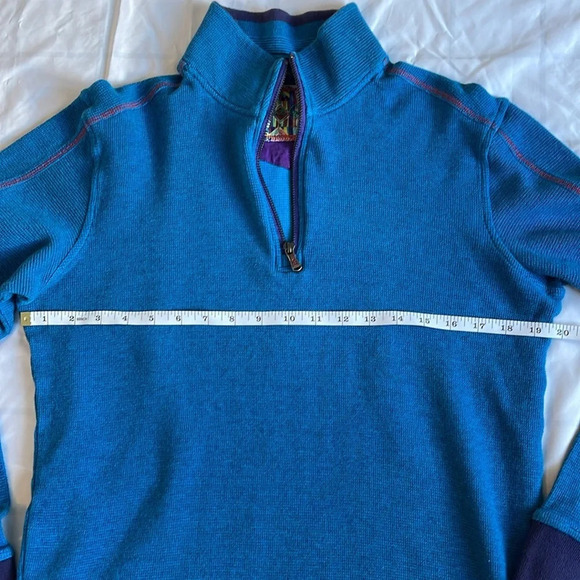 Robert Graham Pull Over Half Zip Long Sweater In Blue Size S - Picture 4 of 8